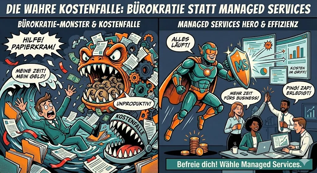 Die wahre Kostenfalle: Bürokratie statt Managed Services